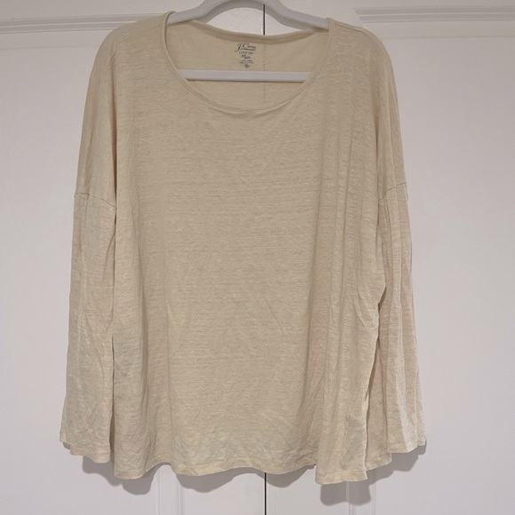 J.Crew NWOT 💯% linen long sleeve Tee sz XL - Picture 1 of 4